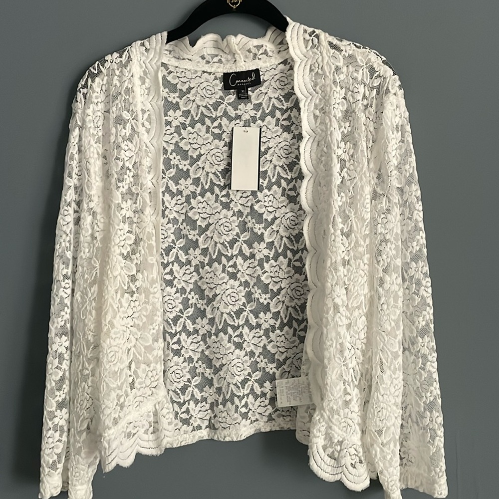 Lace white cardigan xl